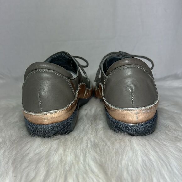 Naot Kumara Foggy Grey/Soft Gold Rose Leather Lace Up Casual Shoes Sz 40 - Picture 4 of 8